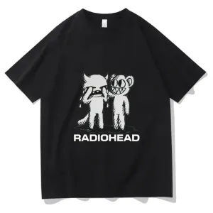 Radiohead T-Shirts Indie Rock Band Anime T-Shirt Summer Men's High Quality Popular Cotton T-Shirt