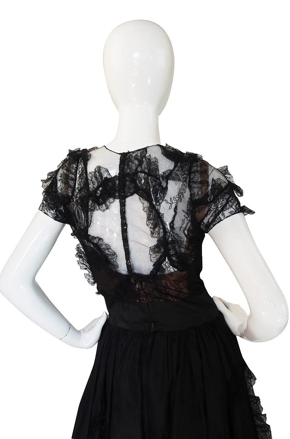 Rare 1942 "It's Not True" Adrian Silk & Lace Gown