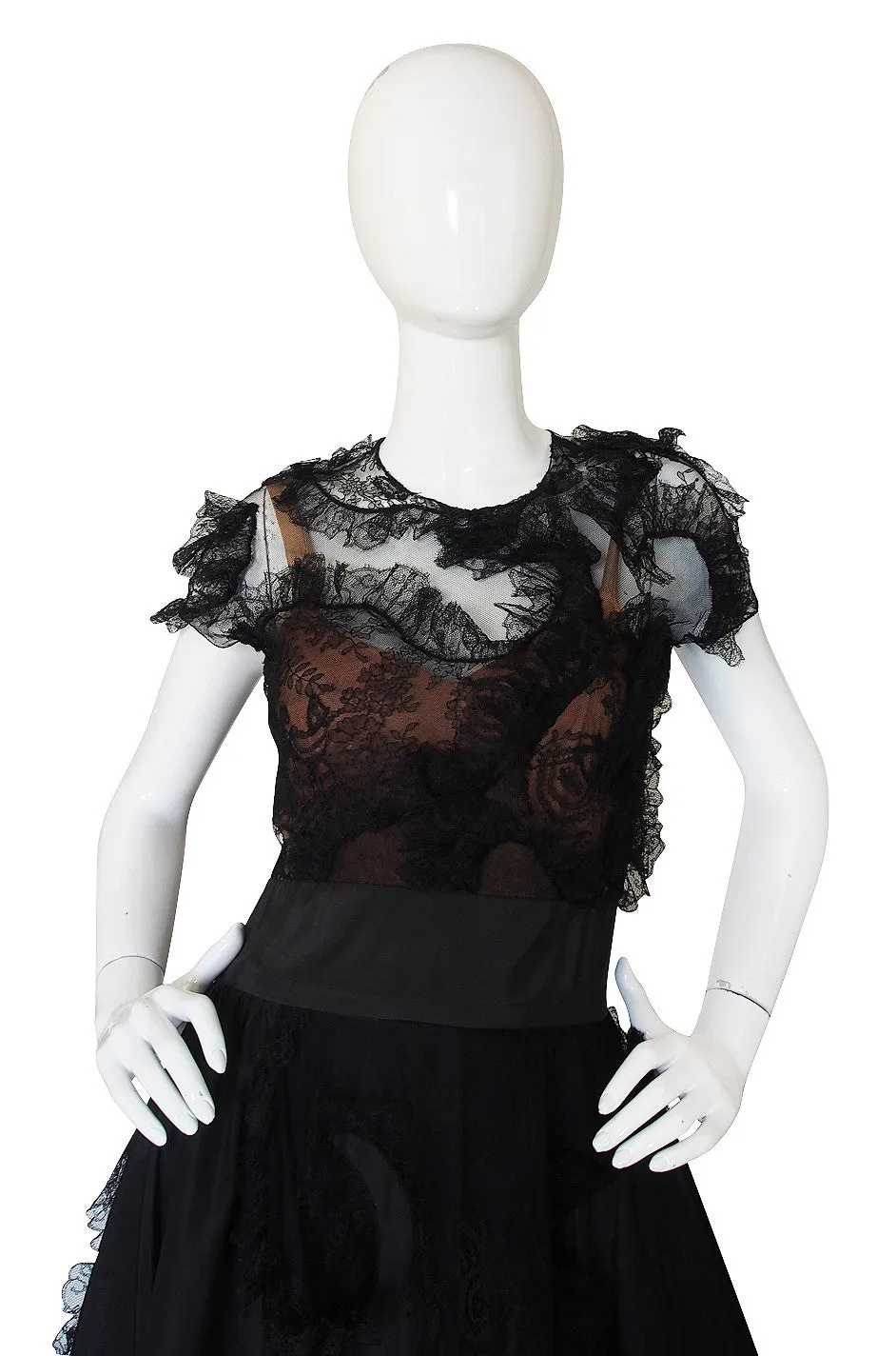 Rare 1942 "It's Not True" Adrian Silk & Lace Gown