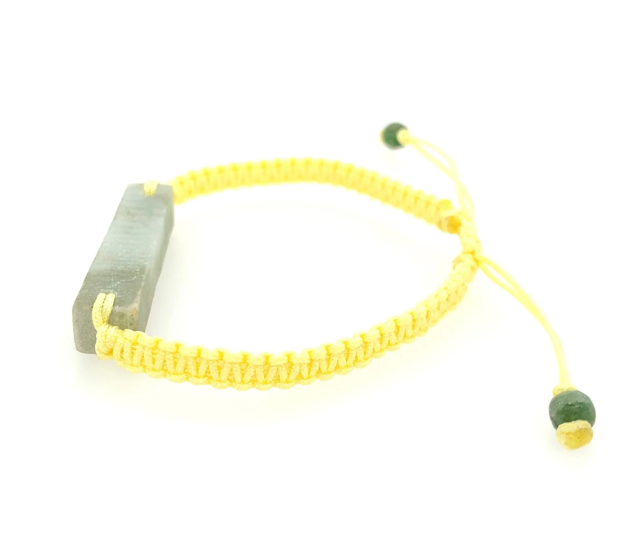 Raw, Natural, Unpolished Burmese Jadeite Silk Adjustable Bracelet