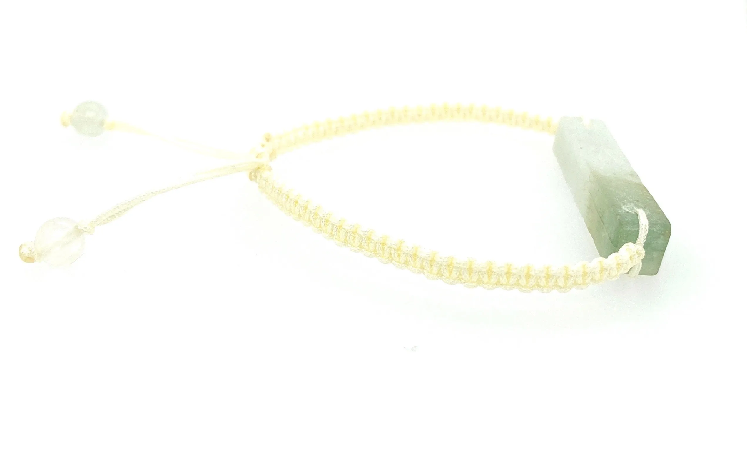 Raw, Natural, Unpolished Burmese Jadeite Silk Adjustable Bracelet