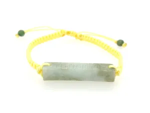 Raw, Natural, Unpolished Burmese Jadeite Silk Adjustable Bracelet