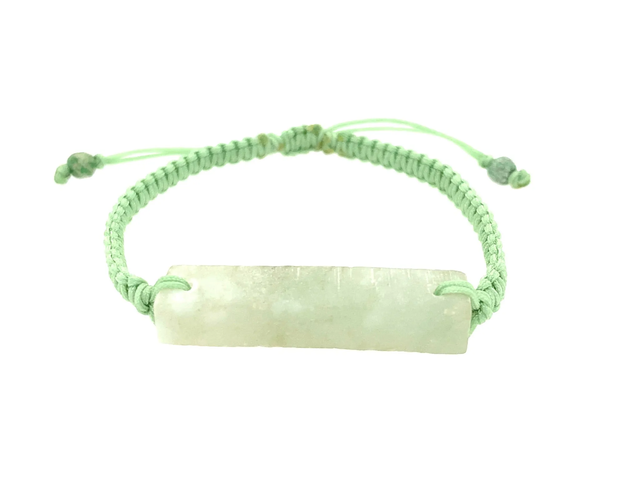 Raw, Natural, Unpolished Burmese Jadeite Silk Adjustable Bracelet