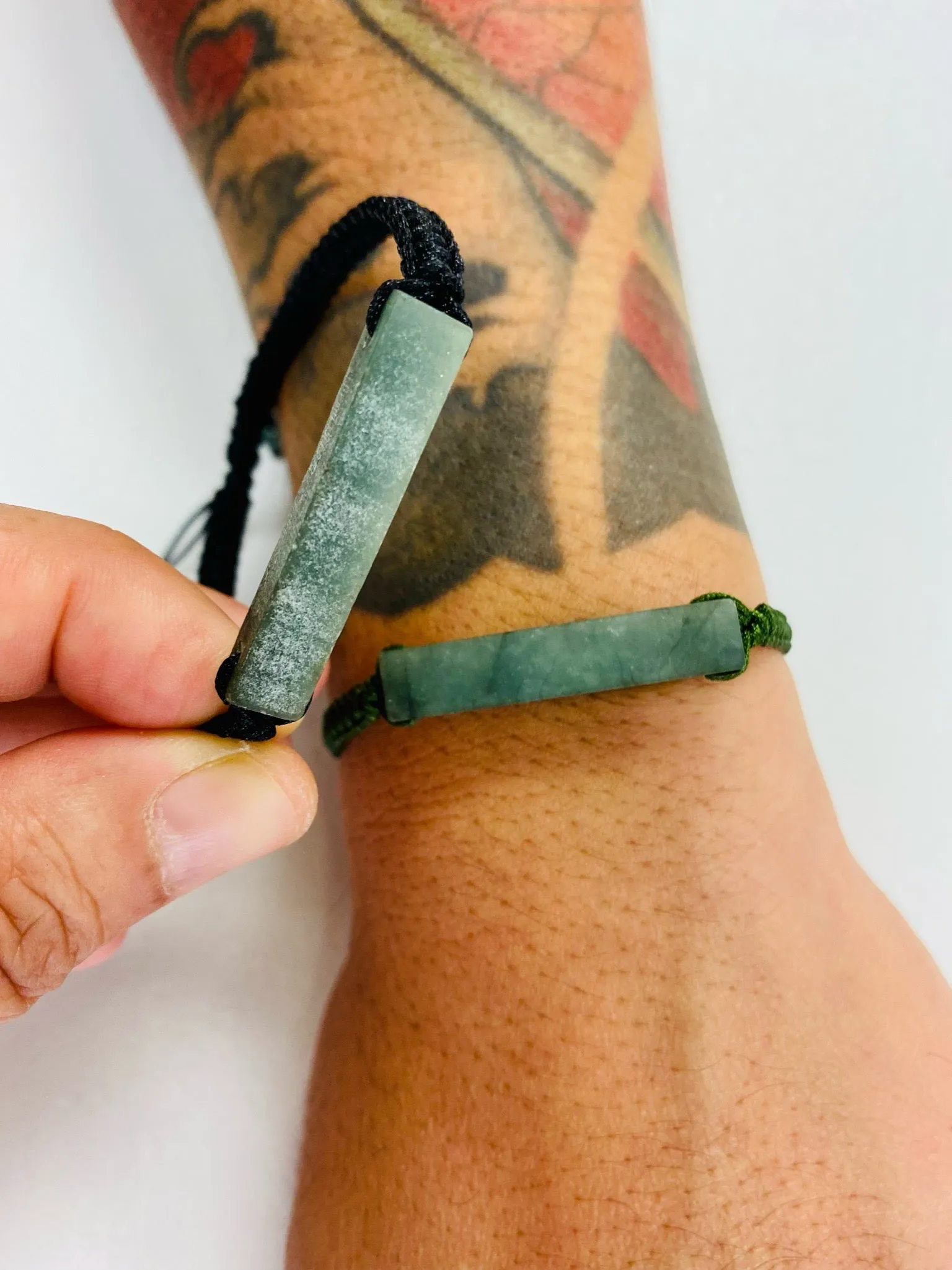 Raw, Natural, Unpolished Burmese Jadeite Silk Adjustable Bracelet