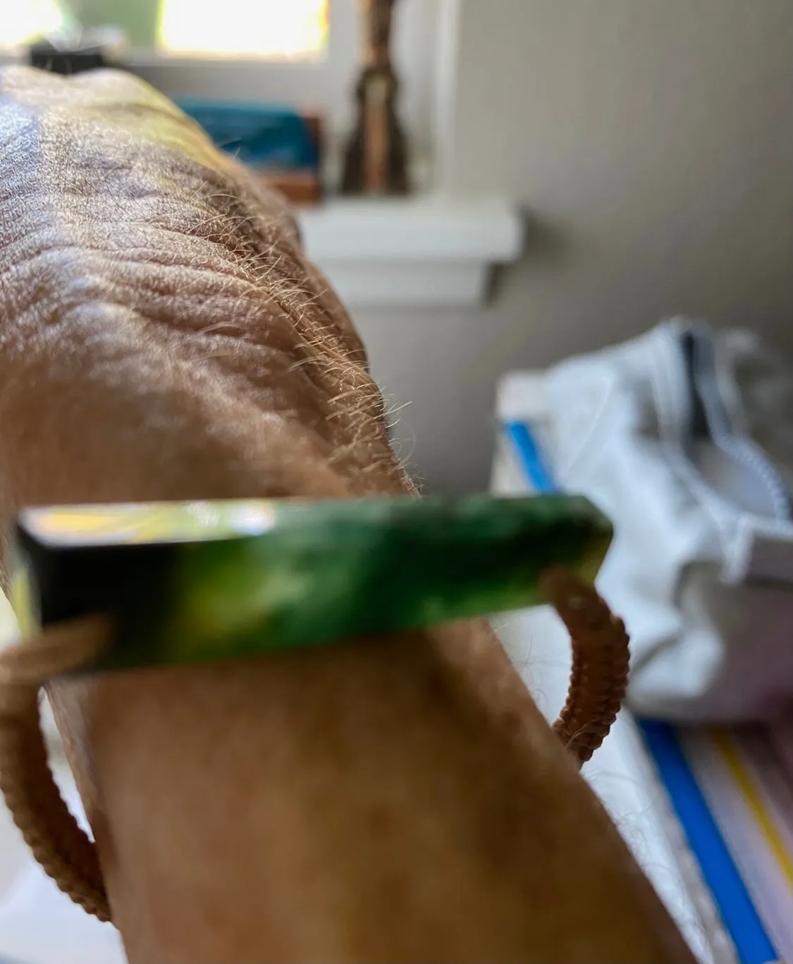 Raw, Natural, Unpolished Burmese Jadeite Silk Adjustable Bracelet