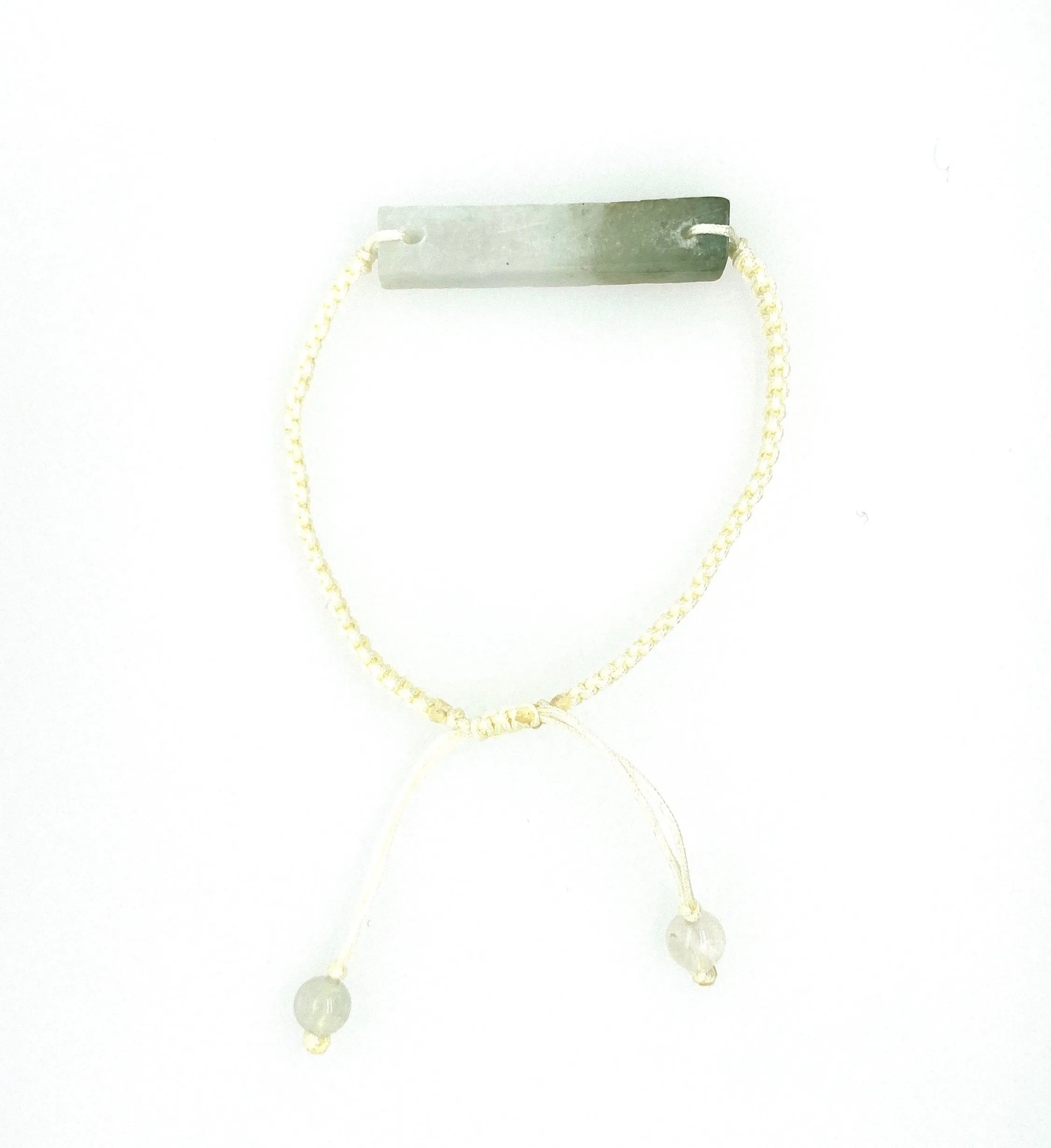 Raw, Natural, Unpolished Burmese Jadeite Silk Adjustable Bracelet