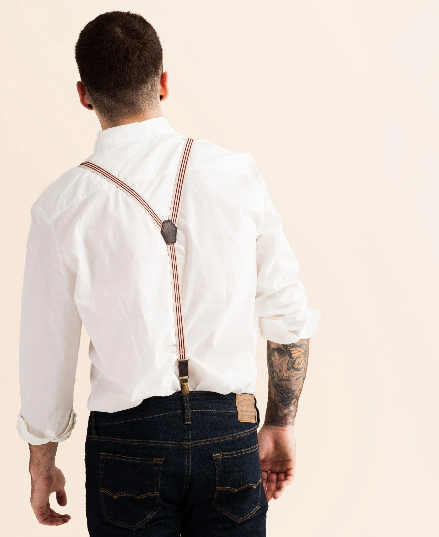 Sand and Fire - Burgundy & Khaki Suspenders