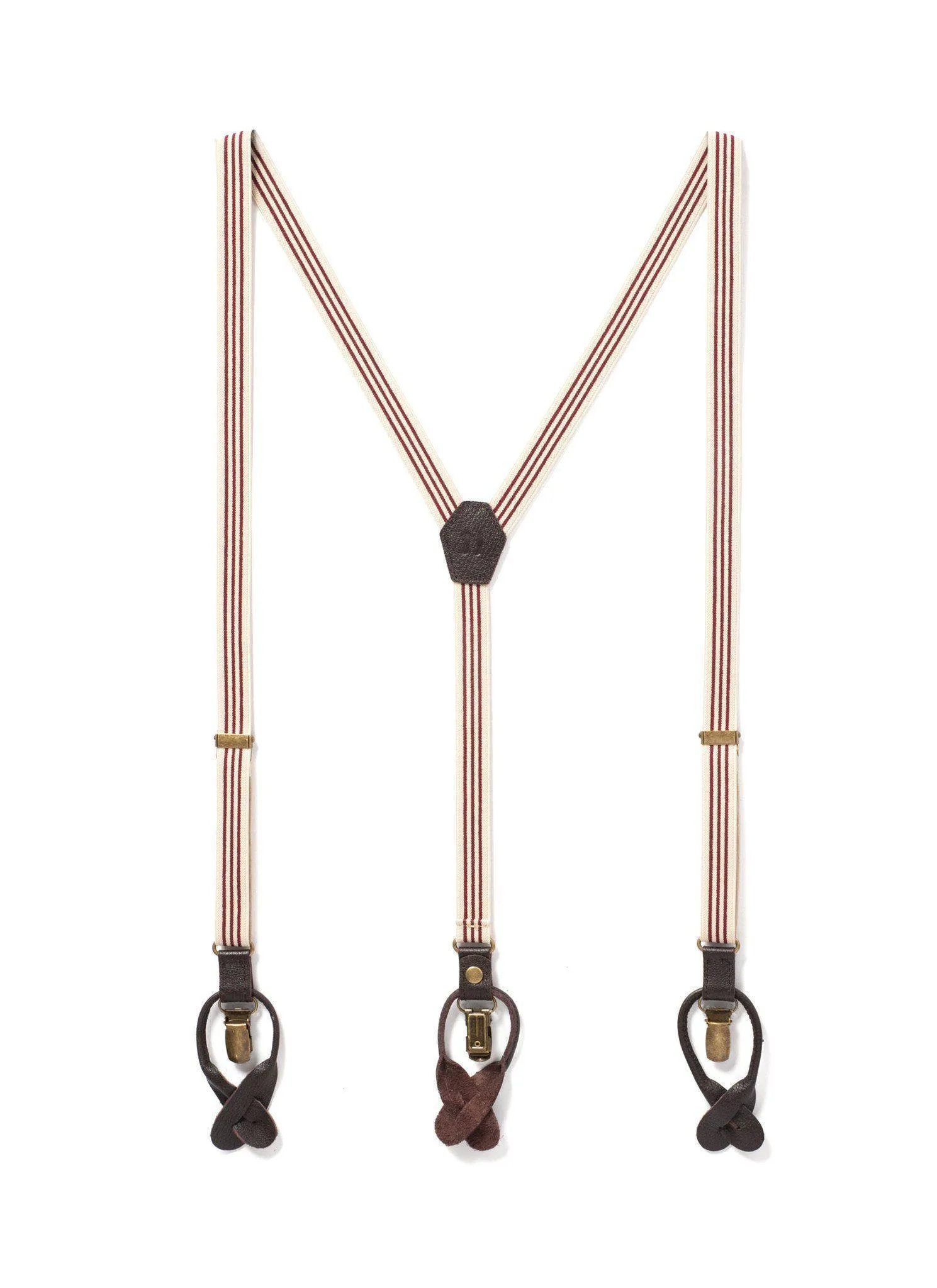 Sand and Fire - Burgundy & Khaki Suspenders