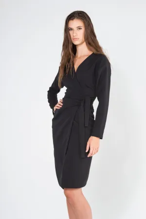 Silk Crêpe Old Hollywood Wrap Dress