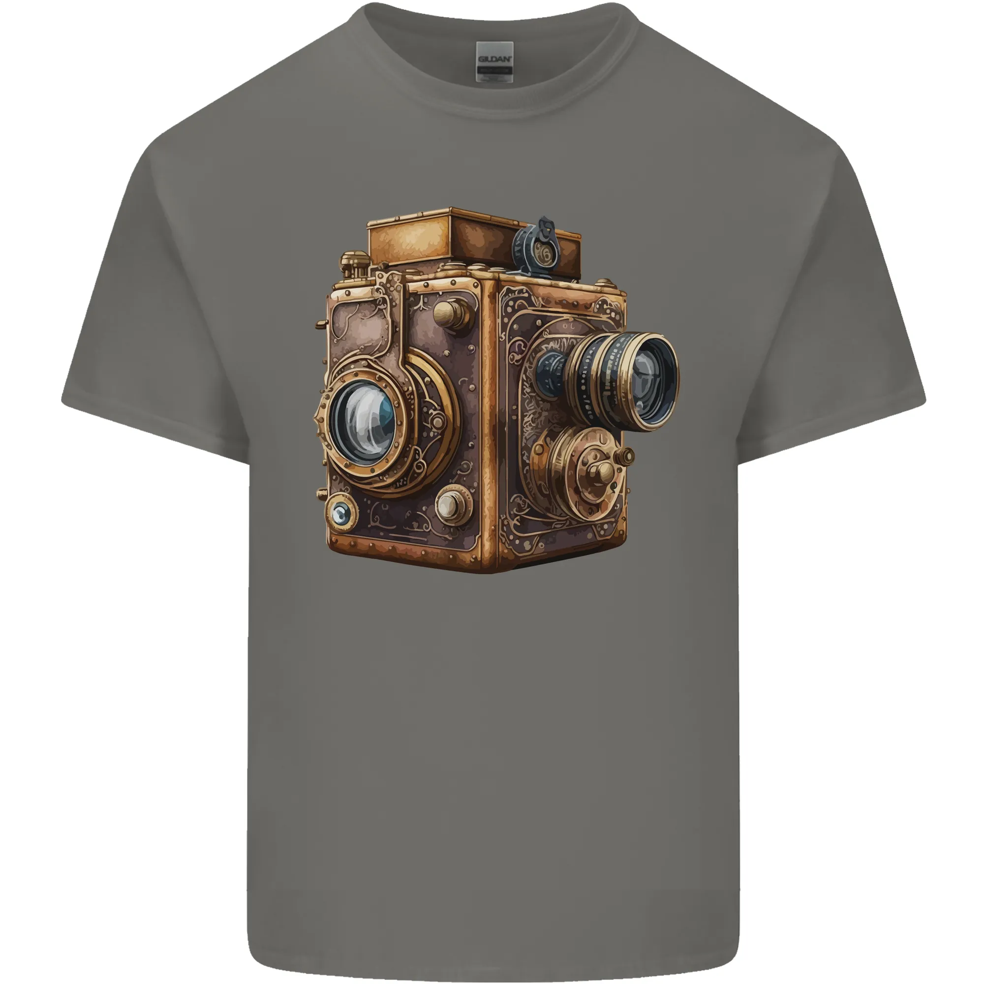 Steampunk Camera Photography Photographer Mens Light Cotton T-Shirt