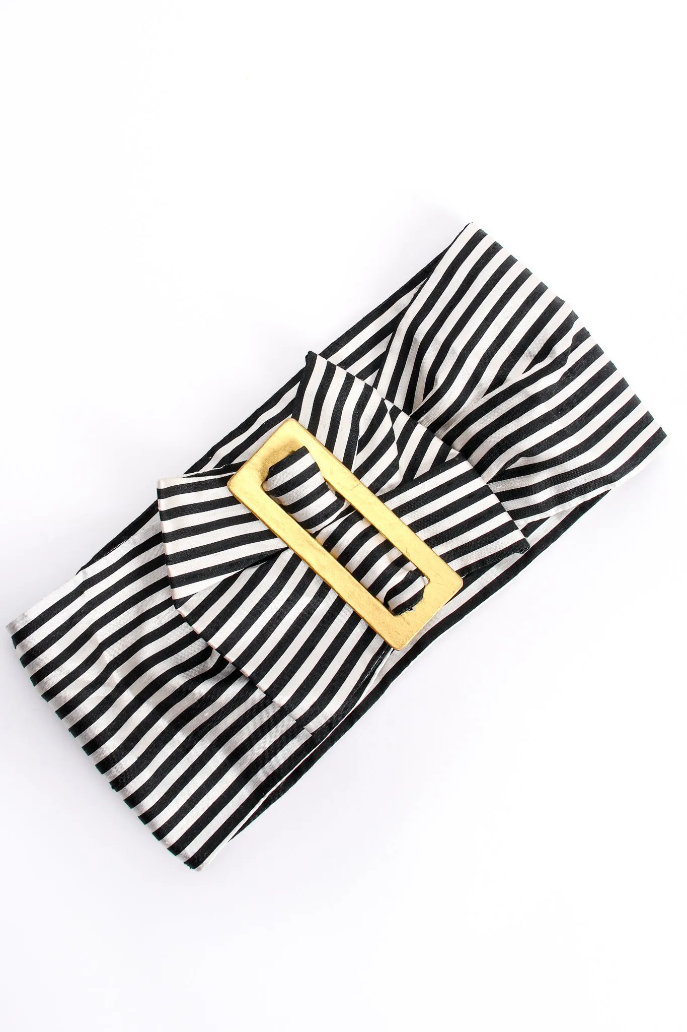 Striped Silk Bow Belt