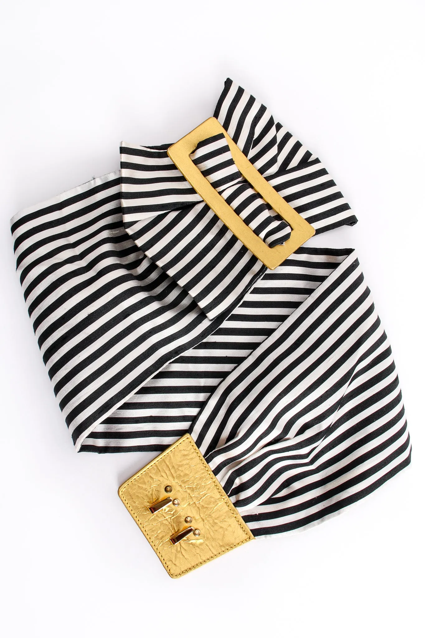 Striped Silk Bow Belt
