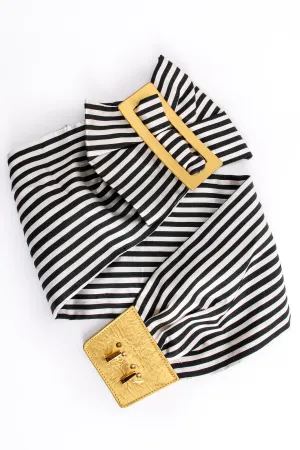 Striped Silk Bow Belt
