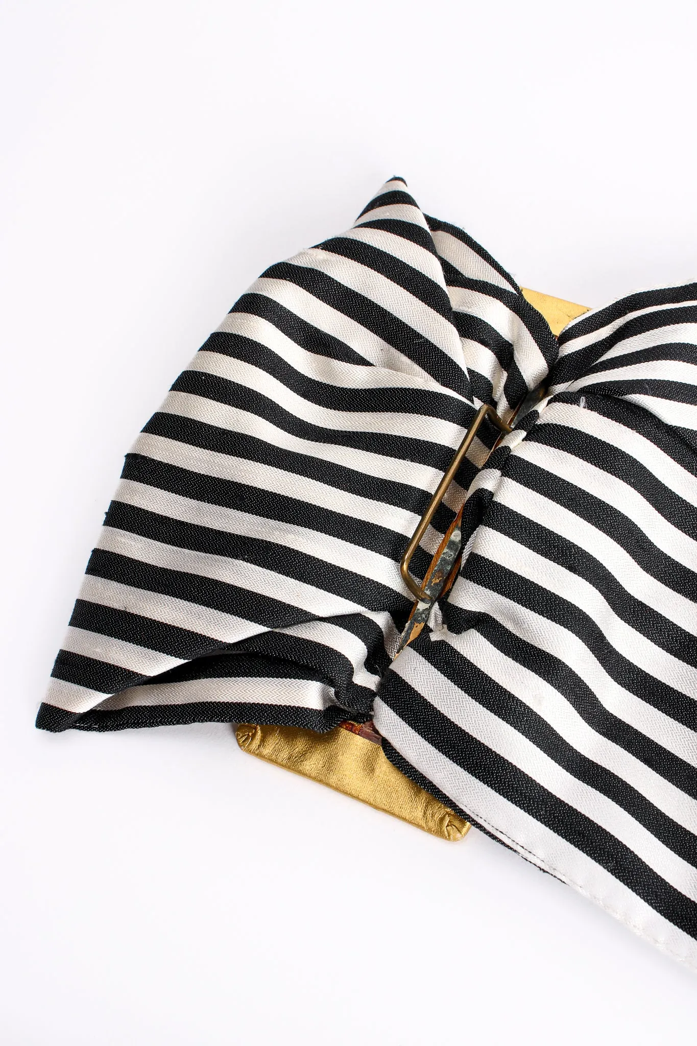 Striped Silk Bow Belt