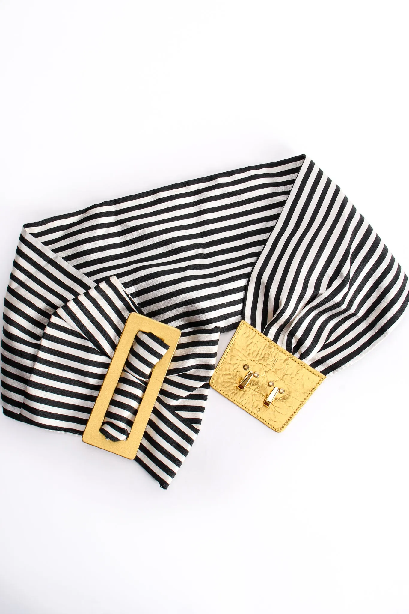 Striped Silk Bow Belt