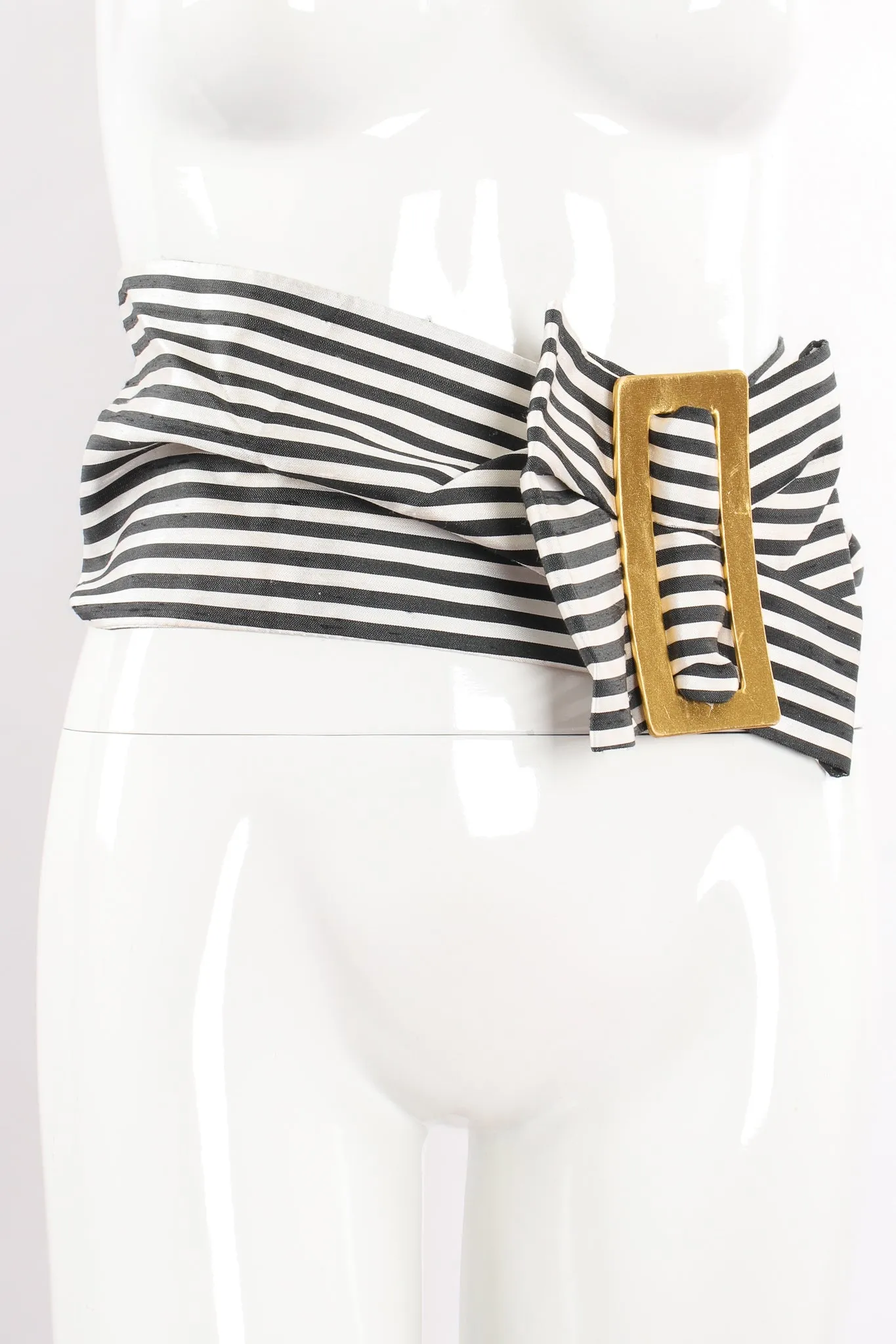 Striped Silk Bow Belt