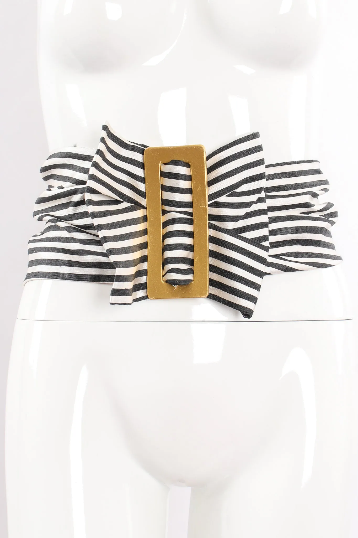 Striped Silk Bow Belt