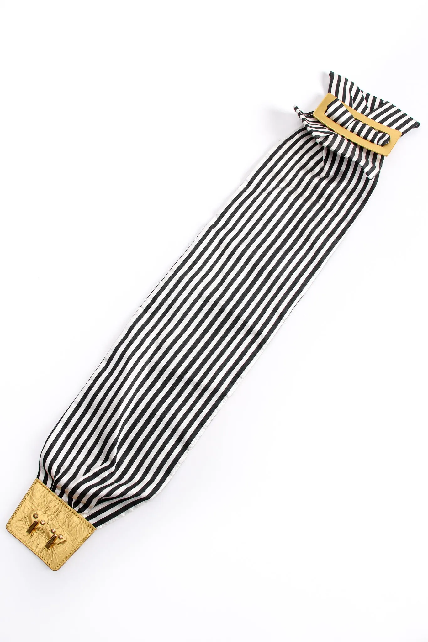 Striped Silk Bow Belt