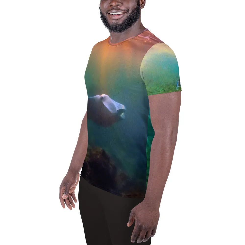 Sunset Mantas All-Over Print Men's Athletic T-shirt