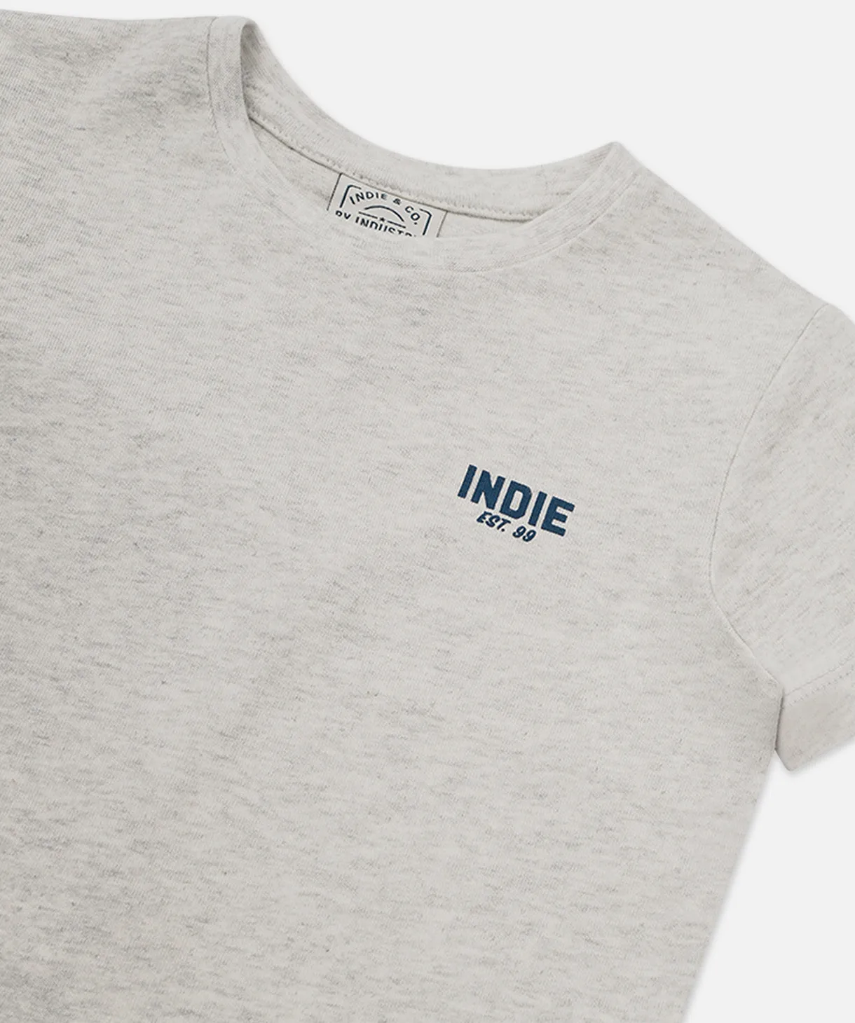 The Camino Tee - Grey Marle/Navy
