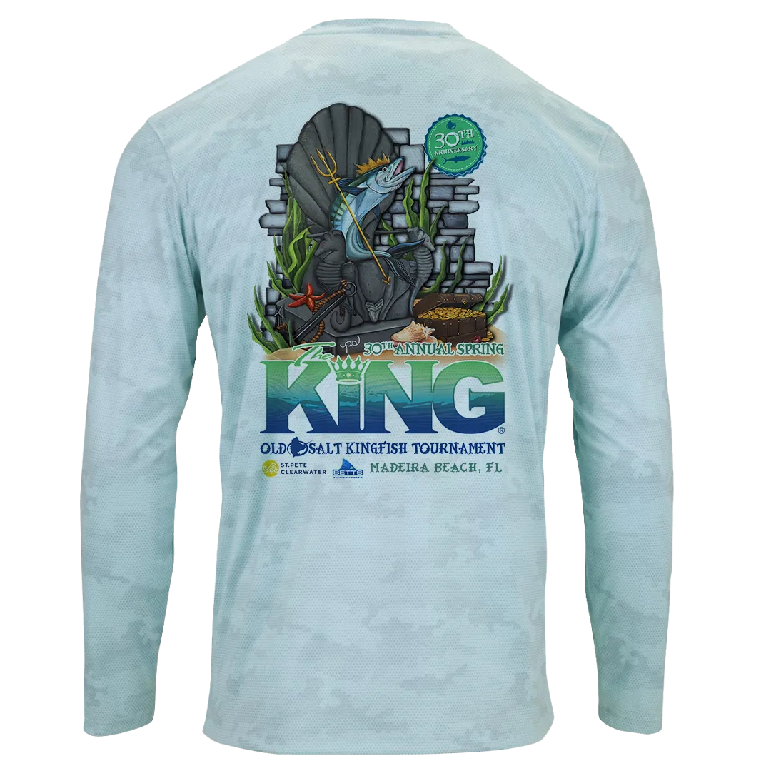 The KING - Spring 2023 - Men's Long Sleeve Performance Shirt - Aqua Camo