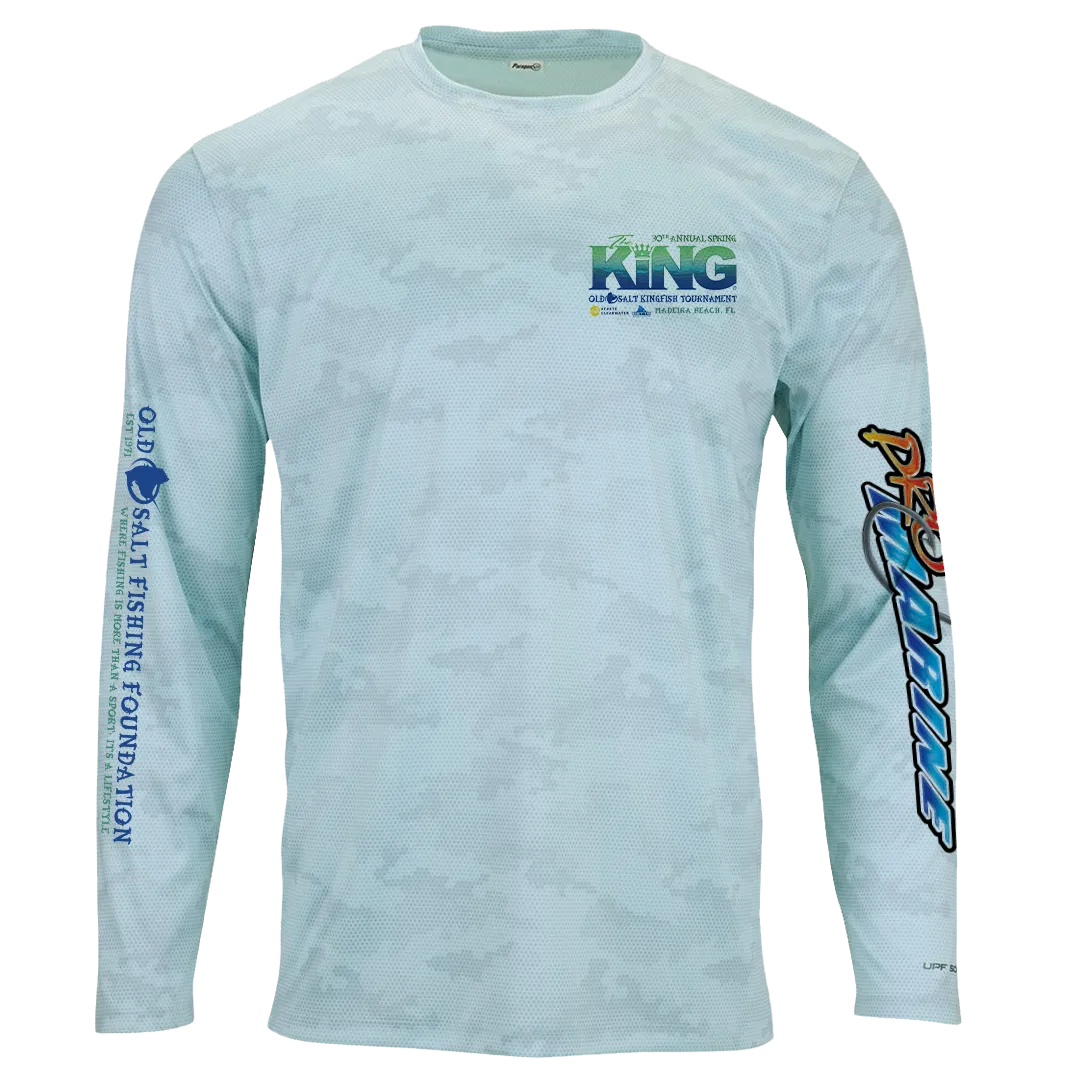 The KING - Spring 2023 - Men's Long Sleeve Performance Shirt - Aqua Camo