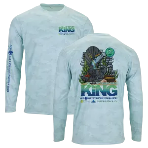 The KING - Spring 2023 - Men's Long Sleeve Performance Shirt - Aqua Camo