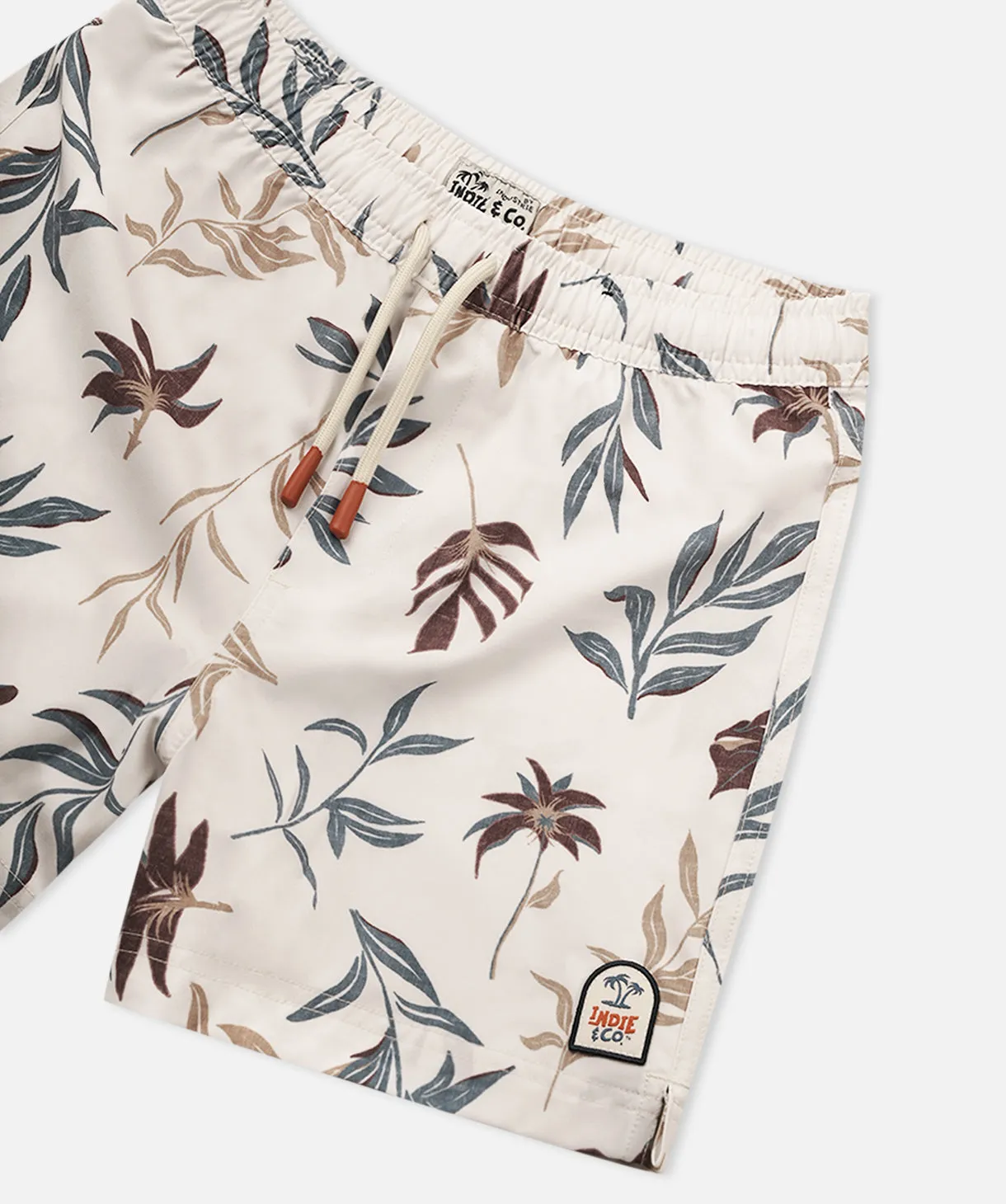 The Palm Swim Trunk - Burg/Blue Combo