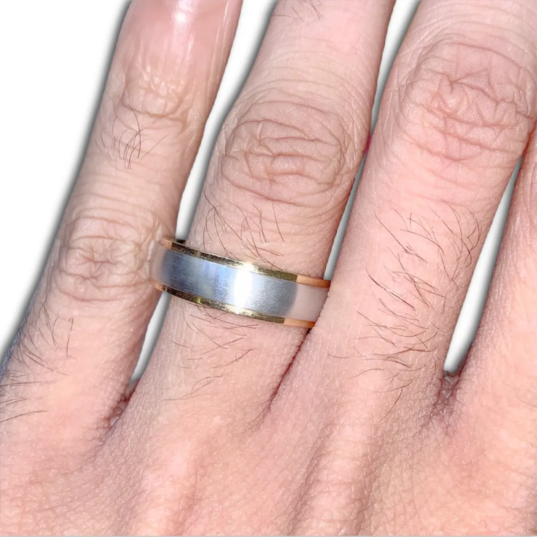 Two-Toned Brushed & Polished 6MM Band