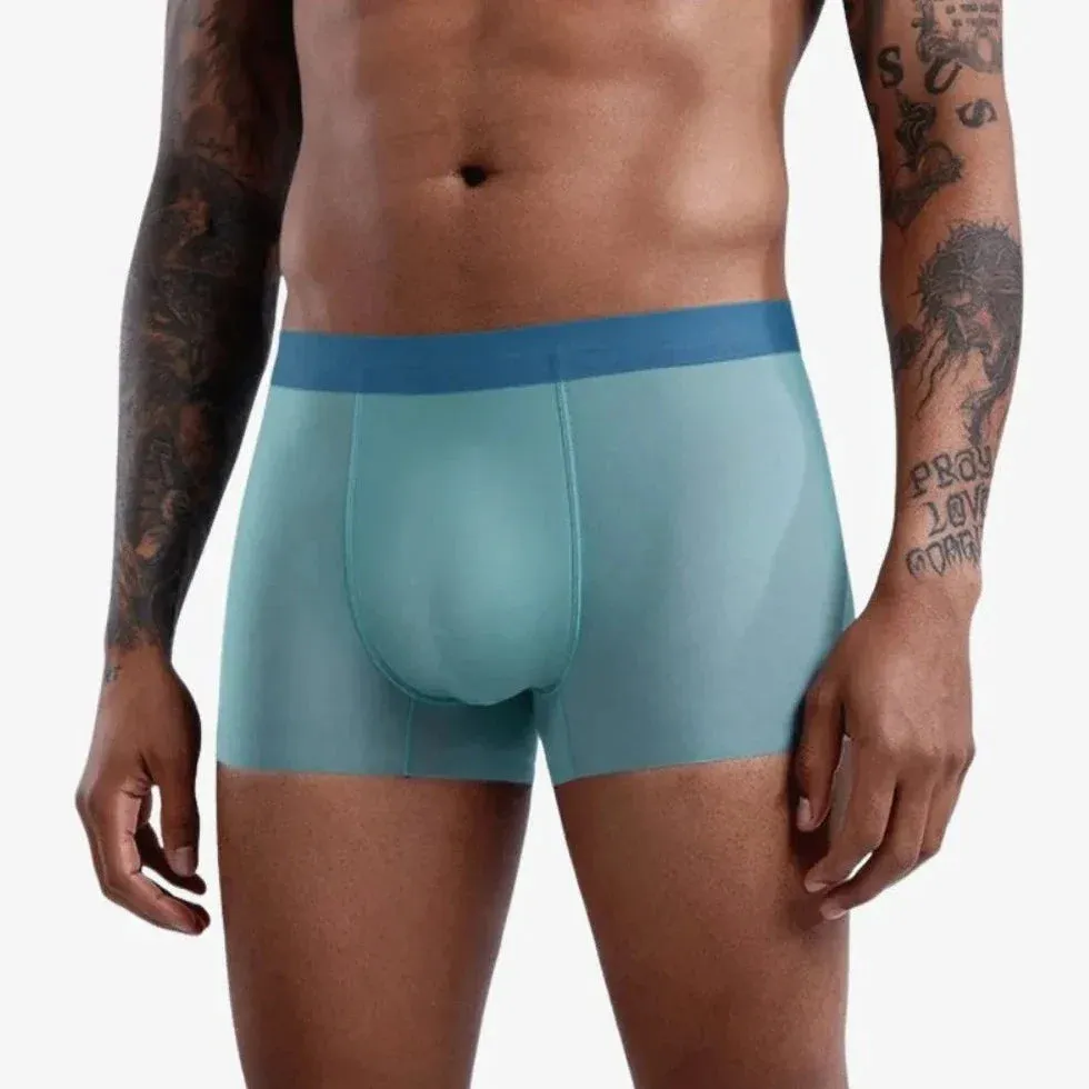 Up To Size XXL- Men's Ultra Thin Ice Silk Trunks (4 Pack) - JEWYEE WL 9519