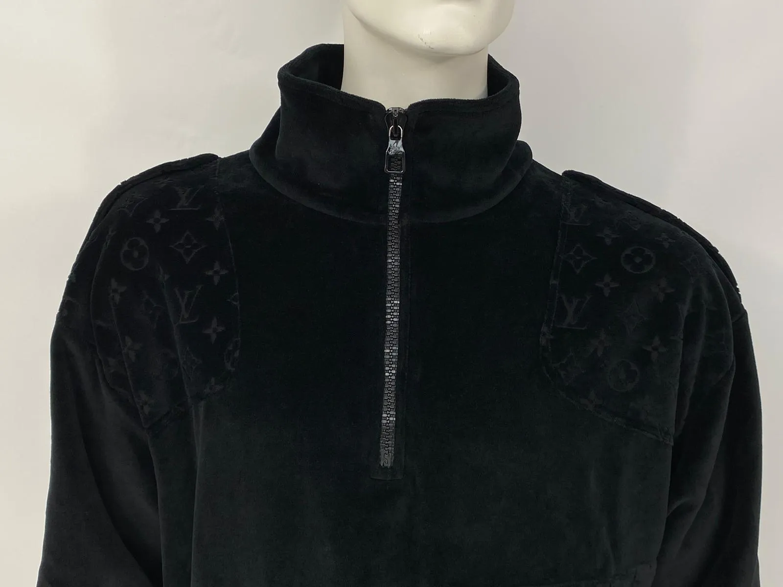 Velour Multi Pocket Half Zip Sweater