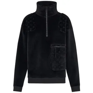 Velour Multi Pocket Half Zip Sweater