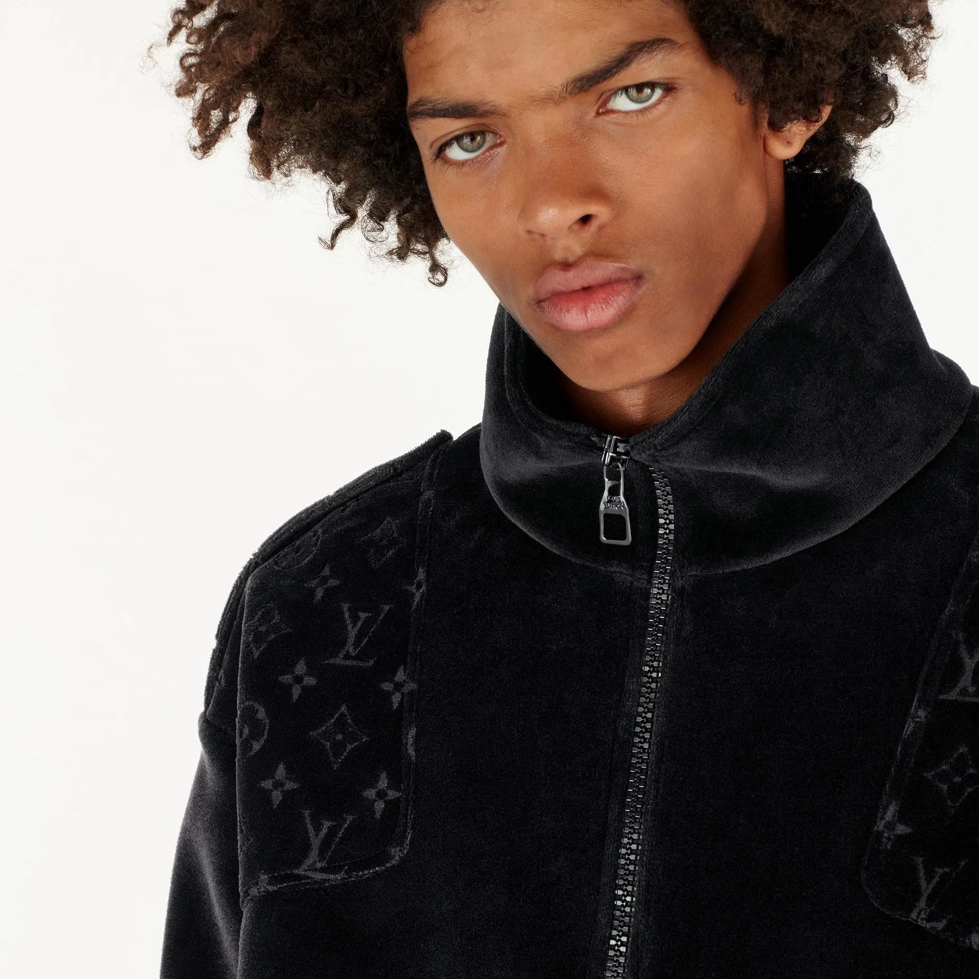 Velour Multi Pocket Half Zip Sweater
