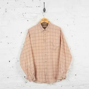 Vintage Checked Corduroy Shirt - Beige - L