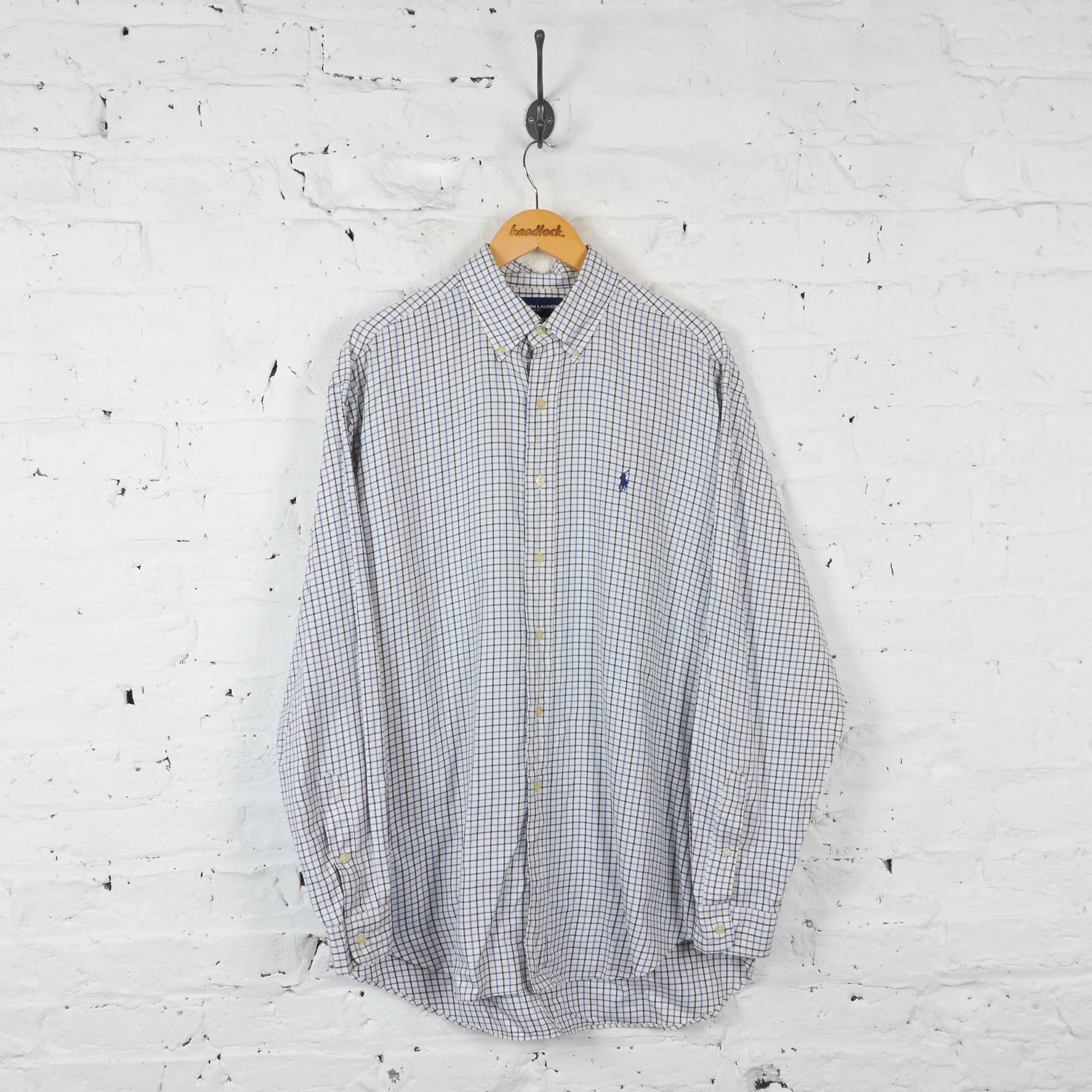 Vintage Checked Ralph Lauren Shirt - Blue - L