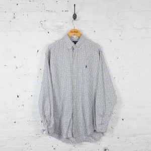 Vintage Checked Ralph Lauren Shirt - Blue - L