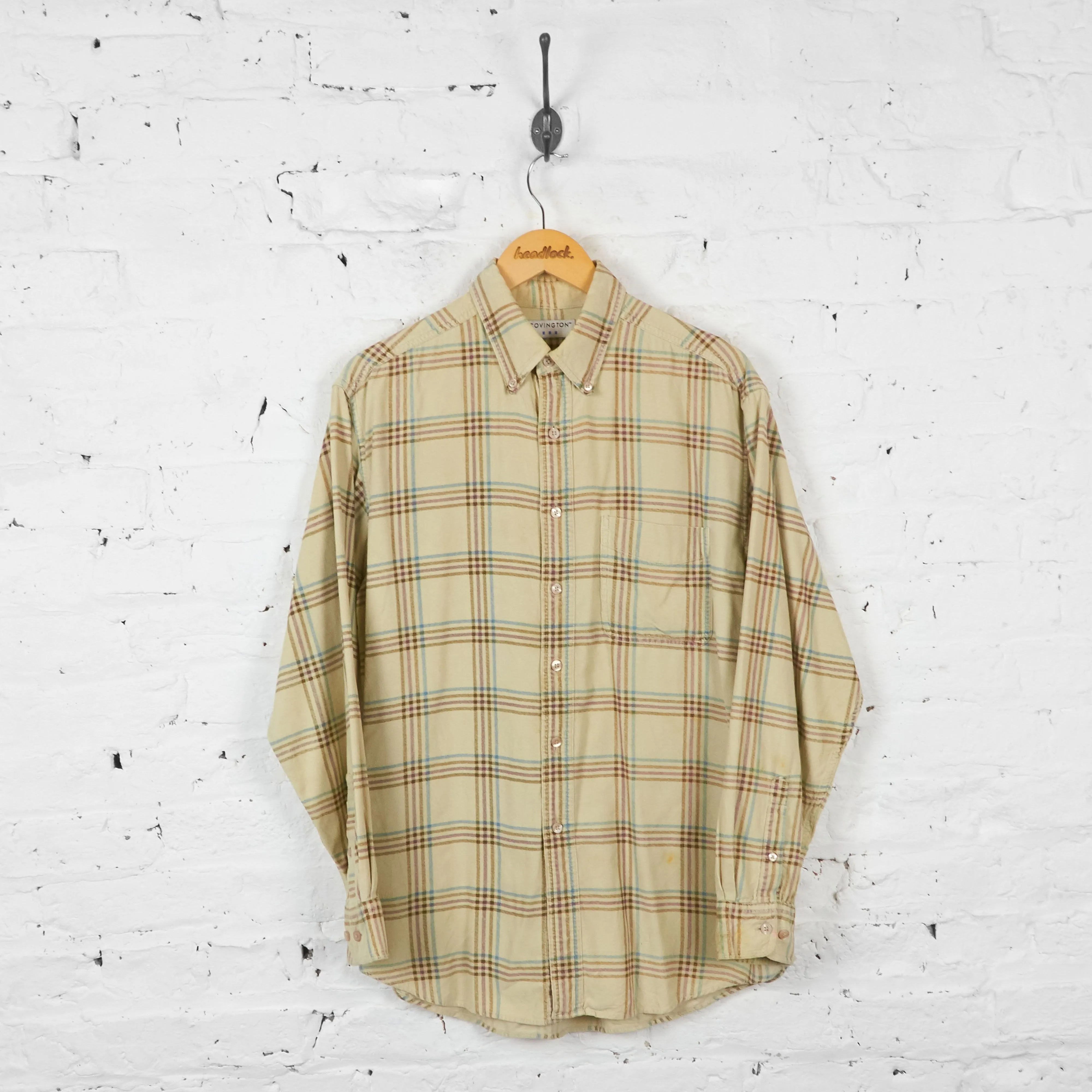 Vintage Checked Shirt - Cream - M
