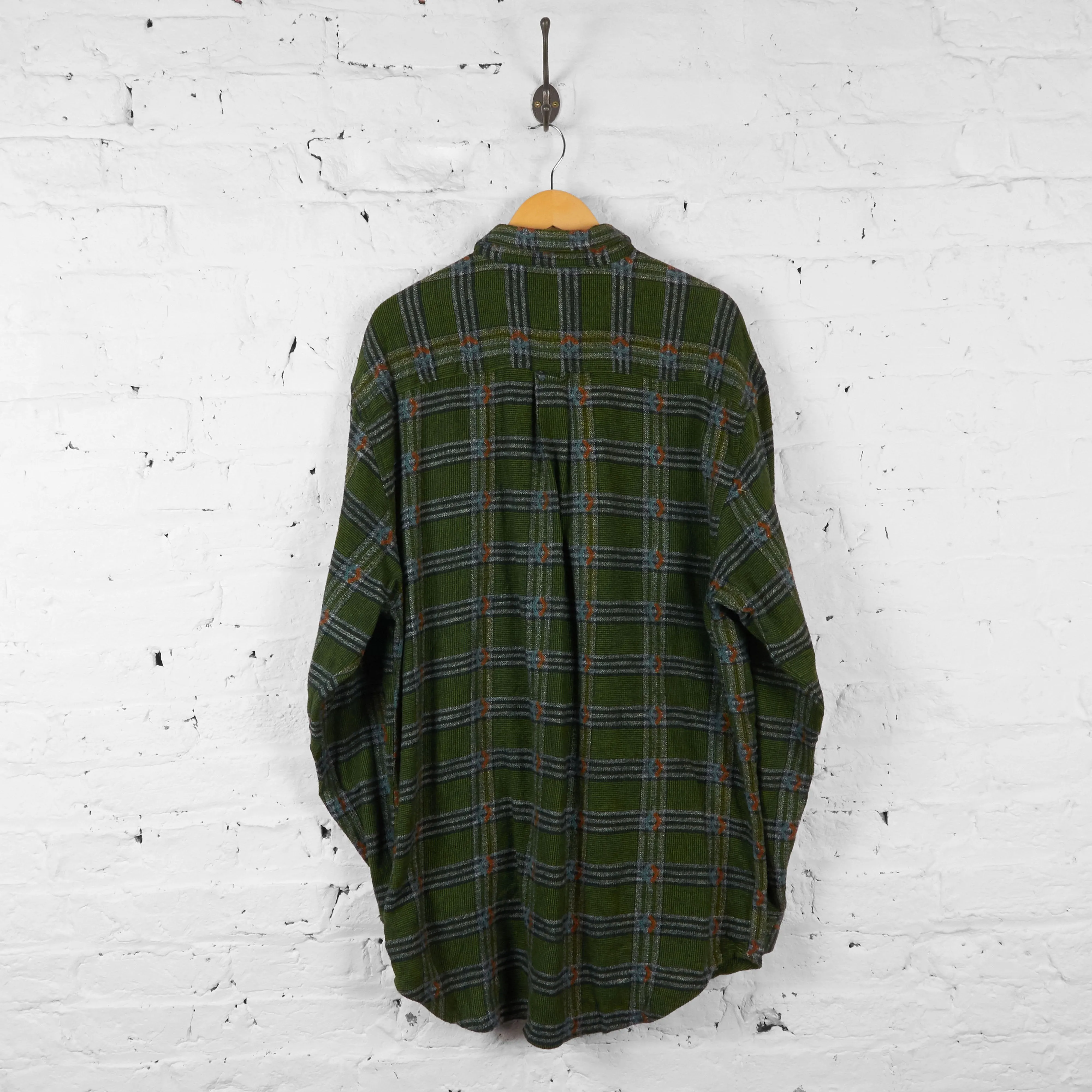 Vintage Checked Shirt - Green - XL