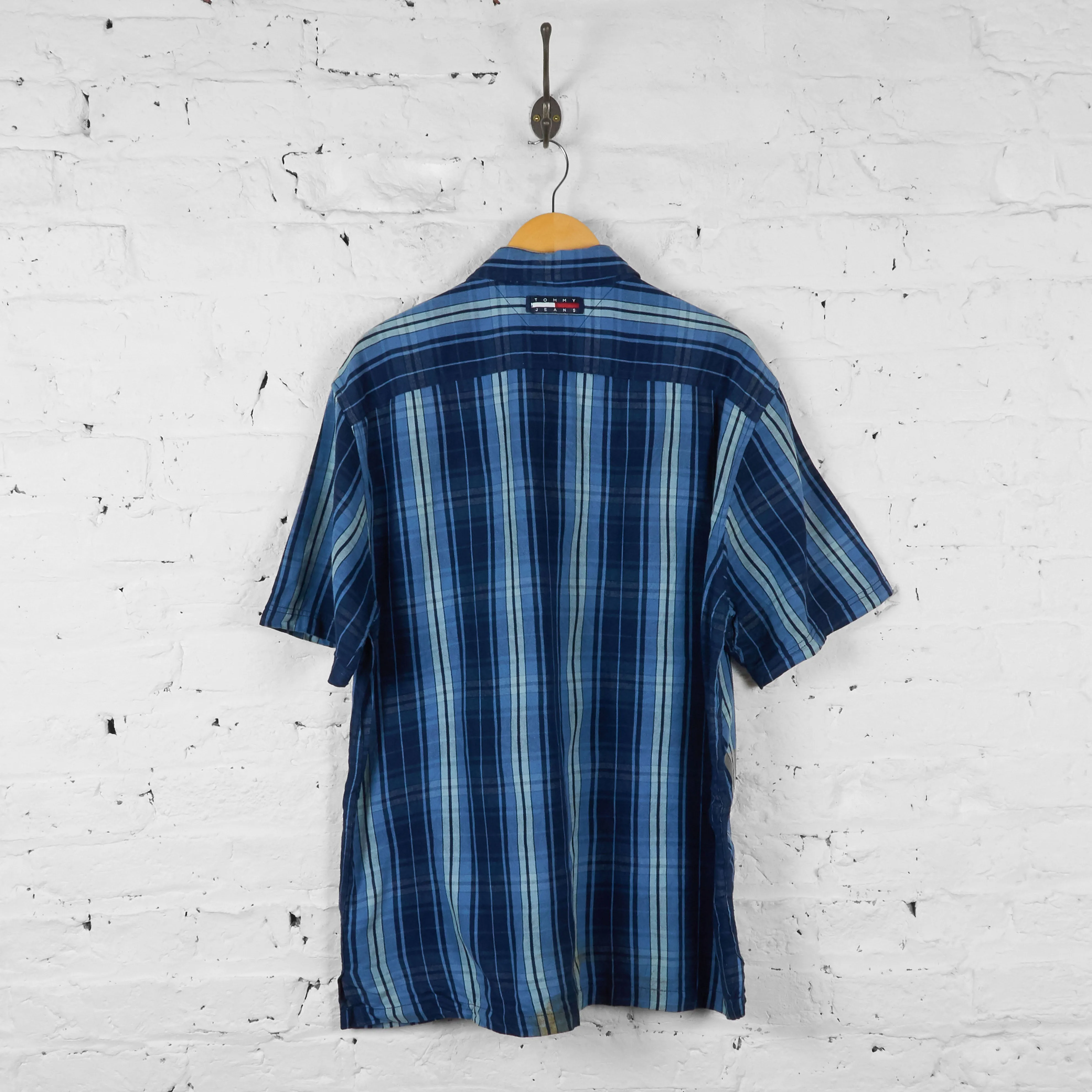 Vintage Checked Tommy Hilfiger Jeans Shirt - Blue - L