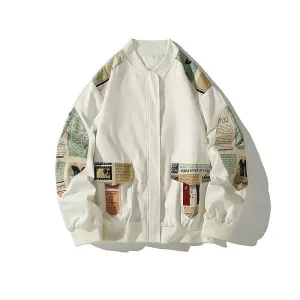 Vintage Patchwork Bomber Jacket