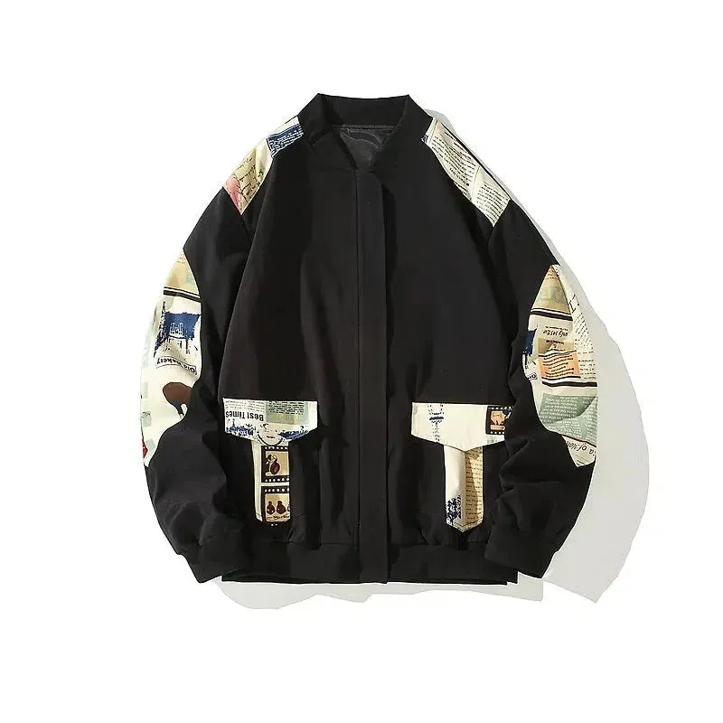Vintage Patchwork Bomber Jacket
