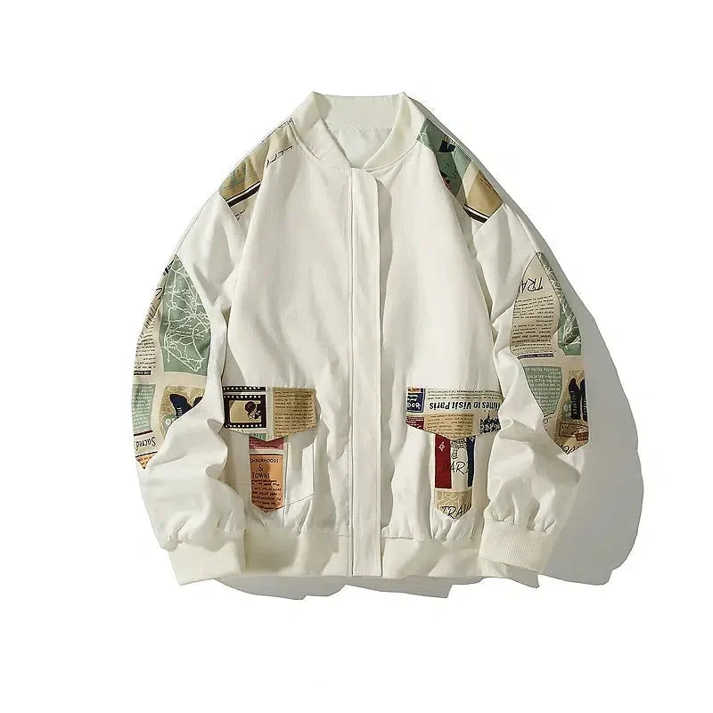 Vintage Patchwork Bomber Jacket