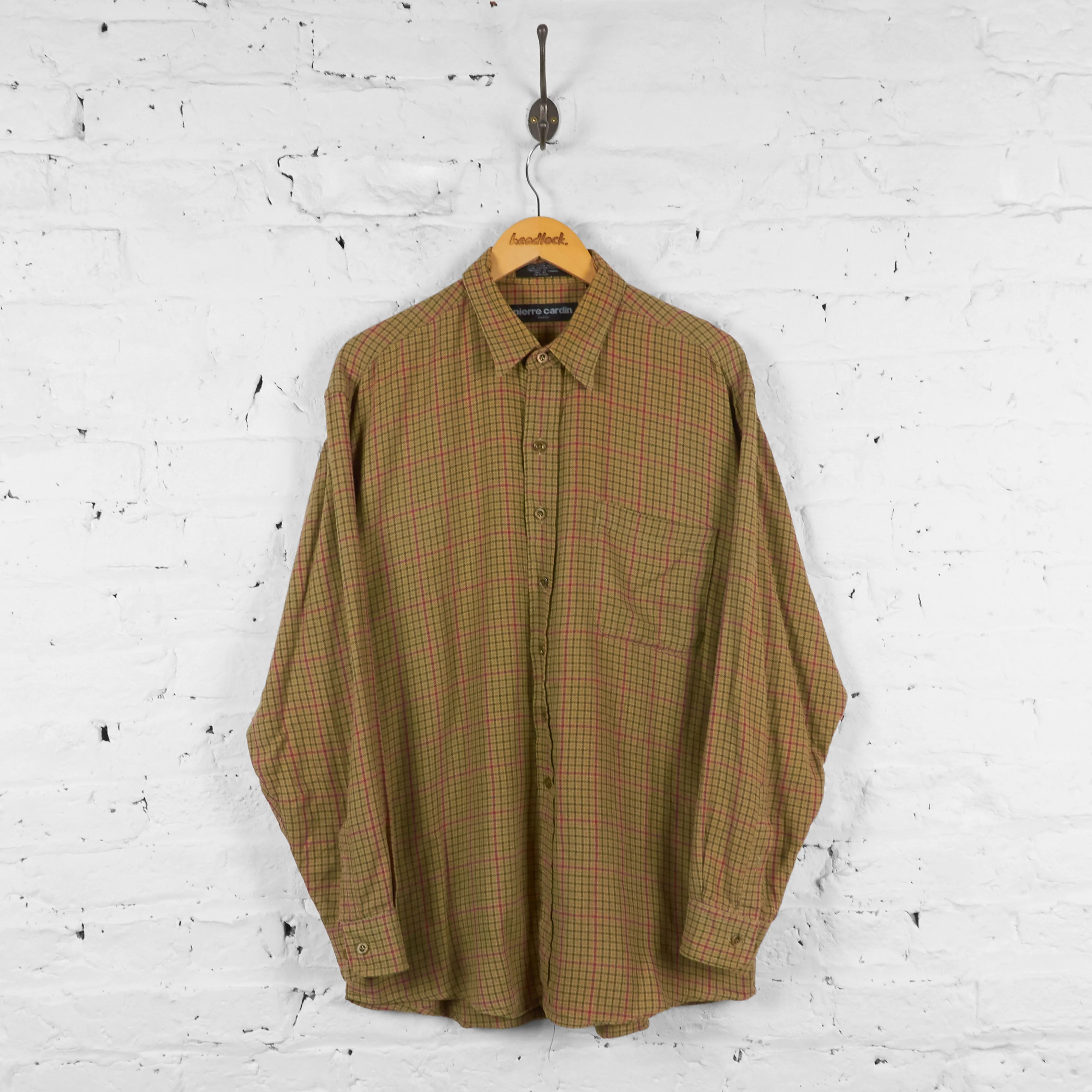 Vintage Pierre Cardin Checked Shirt - Brown - L