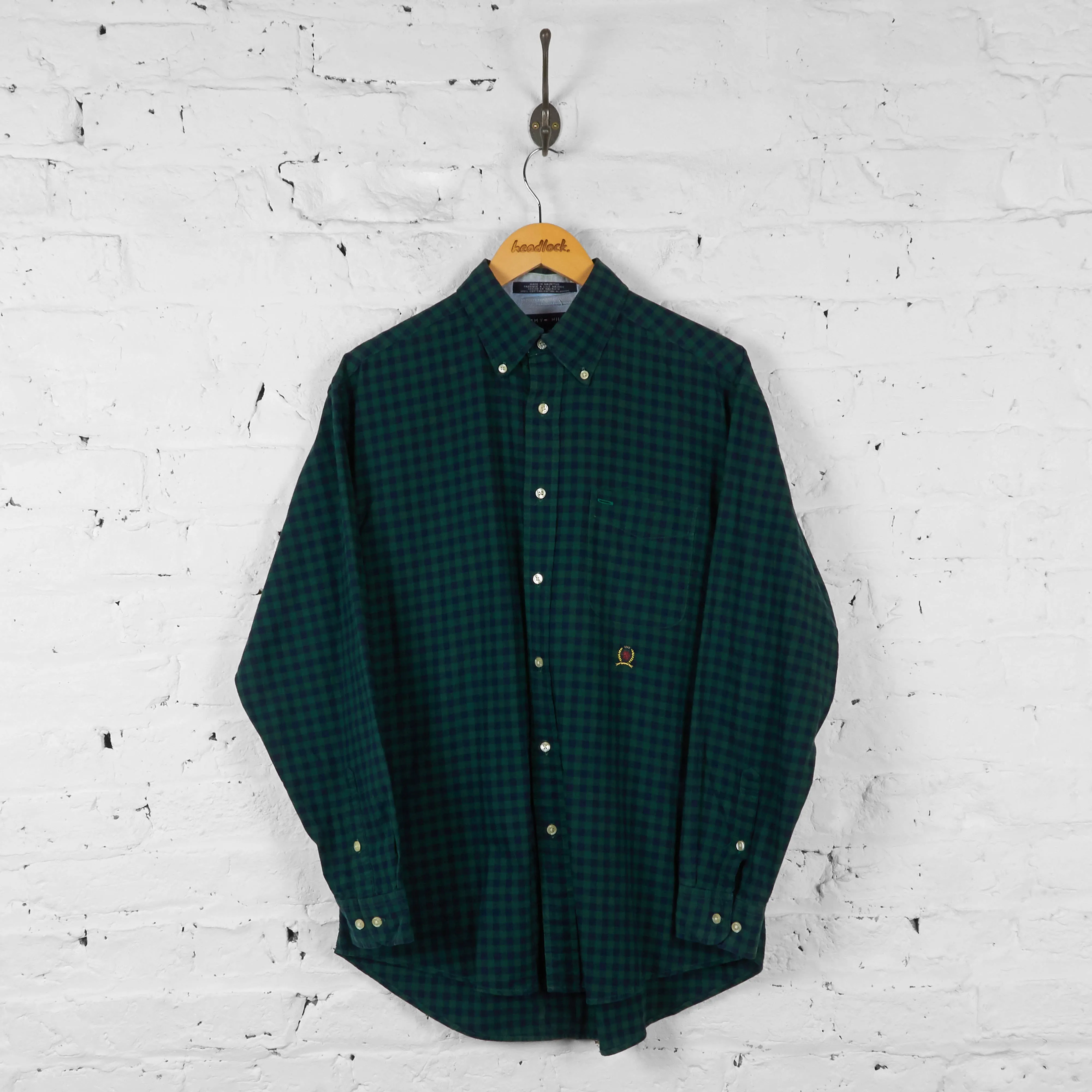 Vintage Tommy Hilfiger Checked Shirt - Green - M