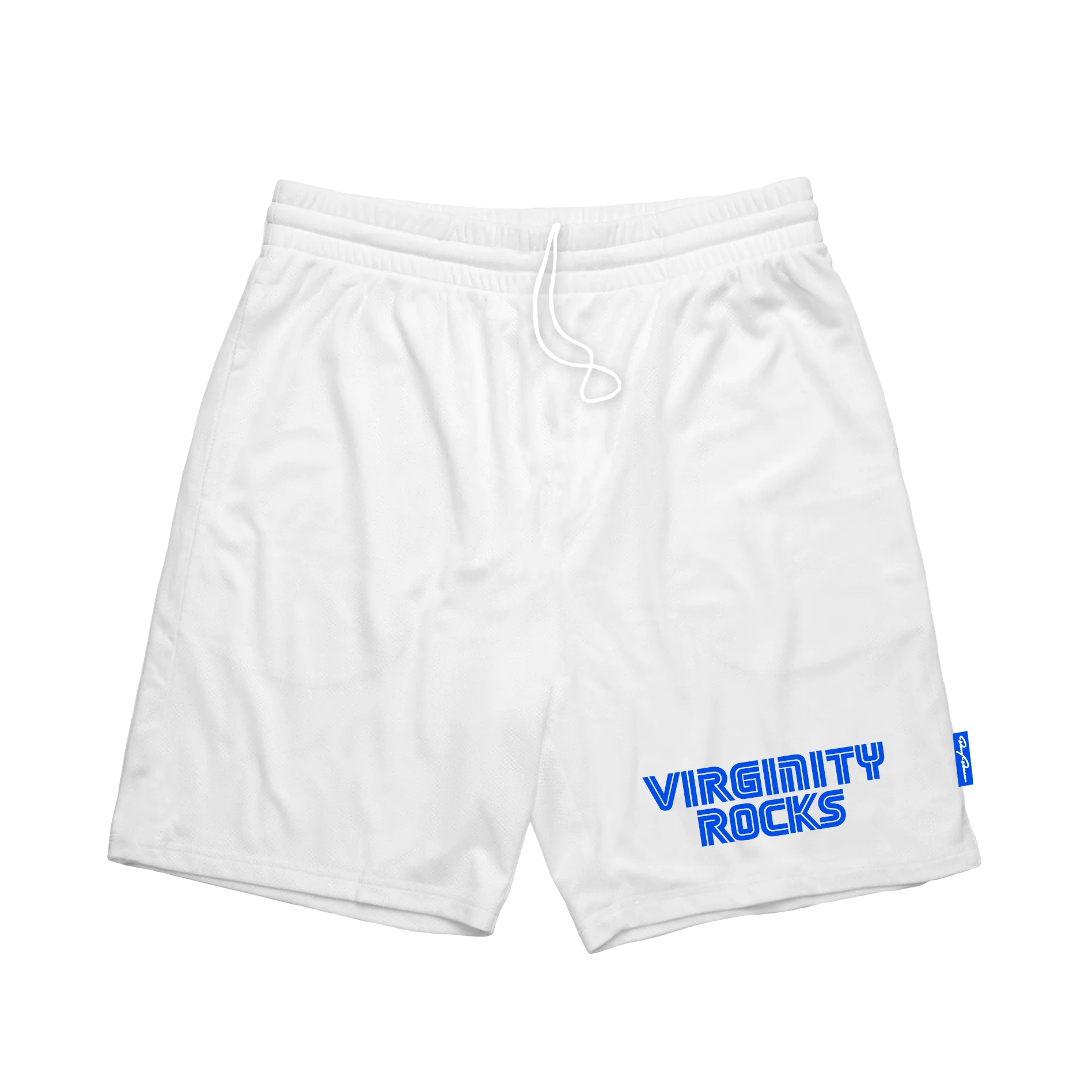 Virginity Rocks Game White Mesh Shorts