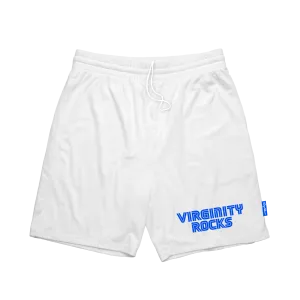 Virginity Rocks Game White Mesh Shorts