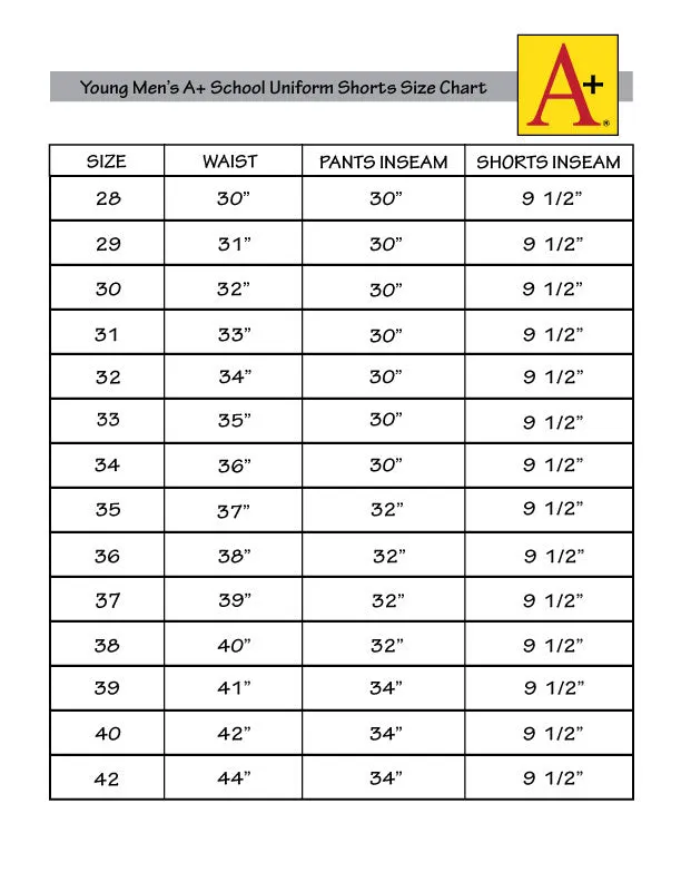 Wellmont Academy Young Men's Golf Style School Uniform Shorts (7913M)