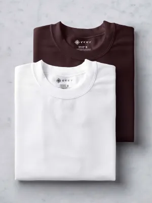 White & Coffee Brown T shirt Combo