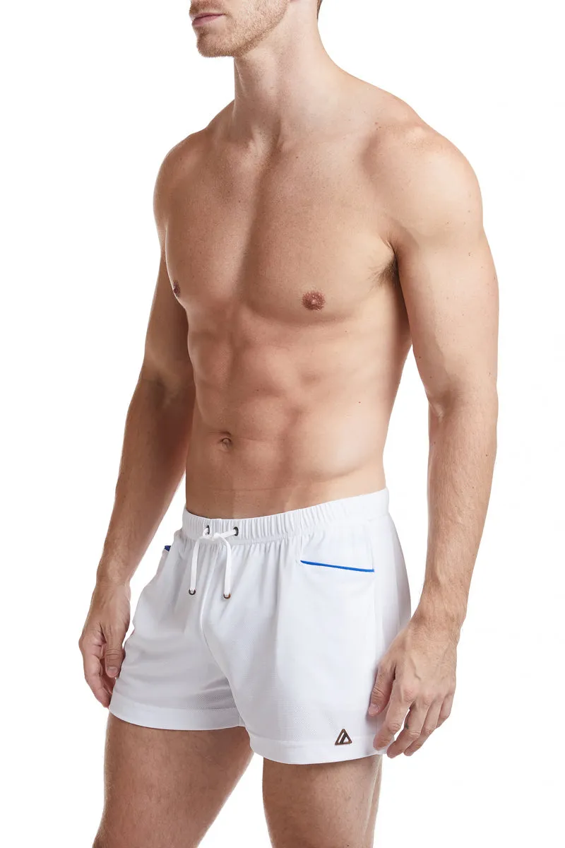 White - EMMETT Sheer Mesh Board Short