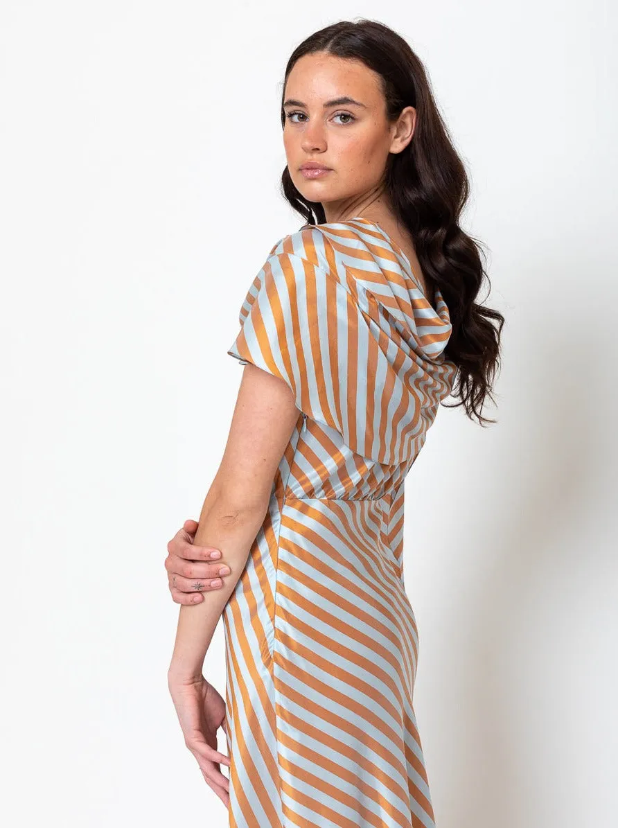 Whitney Midi Wrapped Dress - Bouboulina Stripes